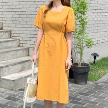 데일리초이스 린넨 핀턱 반팔 심플원피스