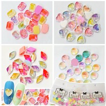 20ea~4ea 캔디스톤 판타지 네온스톤 오로라 형광스톤 하트파츠 네온스톤 다이아 직사각 하트 원형 딜라이트 평스톤 네일스톤 잼스톤믹스파츠, (원형)칼라혼합/1팩(20ea)