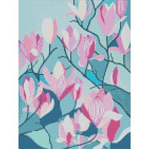 하모니아트 DIY 보석십자수 캔버스형 30X40, 19. 블루밍, 19. 블루밍, 1개