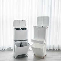 생활백서 대용량 이동식 분리 수거함, 3단 분리수거함(서랍형), 추가없음