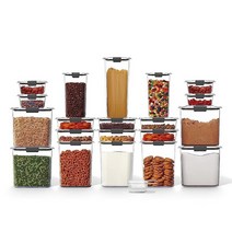 러버메이드 브릴리언스 팬트리 식품 저장용 밀폐 용기 8피스 세트, Container, Set of 20 w/ Scoops