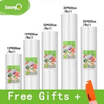 탈포기 진공탈포기 수동탈포기 SaengQ-진공 식품 실러 장기간 신선도 유지 12 + 15 20 25 30cm x 500cm 롤/묶음 배큠 보관 봉지, 5 롤 묶음