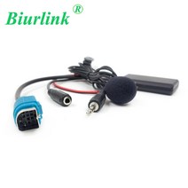 Biurlink 150cm 카 스테레오 풀 스피드 aux 입력 교체 3.5mm 오디오 이동식 블루투스 마이크 케이블 알파인 kce-237b, 1개