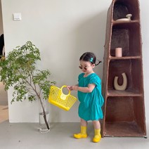 PigPug 한국 아동복 22 여름 여자 원피스 고무줄 순색 면 스커트 4색 ins 스커트