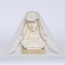 키리에 가톨릭 성물 미사보, 투톤장미 (베이지), 1개
