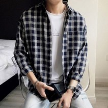 구제 남자 남방셔츠 체크패턴 캐주얼셔츠 남성 자켓 오버핏 청재킷 데님 청조끼 구제 빈티지