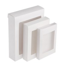 빈티지 크래프트 종이 선물 상자 케이크 패키지 투명 PVC 창 사탕 포장 가방 웨딩 생일 DIY 파티 호의 10, 02 white_05 14.5x10.5x2.5cm
