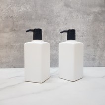 사각 SQ 500ml 대롱 펌프(검정선택시), 반투명 용기+화이트 거품 펌프