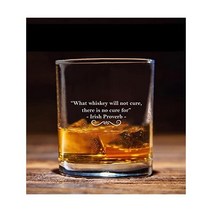 정품 QPTADesignGift 아일랜드 속담 명언 위스키 잔 - 에칭된 재미있는 생일 선물 아버지의 날