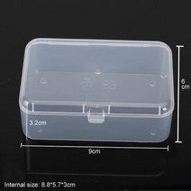 트리보관함 투명 플라스틱 장난감 주최자 보석 보관 상자 직사각형 커버 하드웨어 부품, 9x6x3.2cm