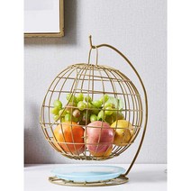 맛있는과일 금속 철 과일바구니 보관 바구니 식탁, 갈색