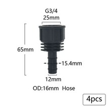 점적 호스 실리콘 고무 물 수도꼭지 편사 해빙기 고압1/2 3/4 1 인치 암나사-1/2 정원 호스 바브 커넥터 16, 02 B