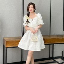 프렌치 텍스쳐 향기로운 원피스 봄여름 뉴패션 슬림 벌룬 슬리브 태국의 브랜드입니다.