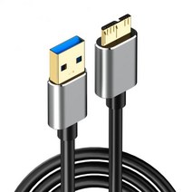 0.25M/0.5M/1M/1.5M USB-마이크로 B 외장 케이블 하드 드라이브 HDD SSD Sata 삼성 코드 디스크 마이크로 U, 01 Grey_03 1m
