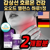 (365) 먹는 요오드 갑상선 영양제 iodine 아이오딘 멀티 비타민 호르몬 밸런스 건강 기능 식품 아이오다인 아이오다이드 iodide 알 약 케이스증정, 60정, 500mg, 1통