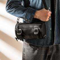 리얼 가죽 크로스바디 백 남자 소가죽 패션백 청년 숄더백 스타일 아이콘 원통백