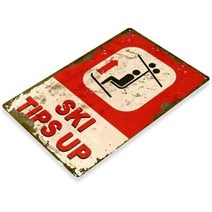 의자 Lift Keep Ski-Tips Up Downhill Skiing Rustic 금속 Sign 8 x 11 인치es