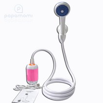 파파모미 캠핑샤워기 야외샤워기 무선 휴대용, 핑크, 1개