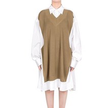 [메종마틴마르지엘라] [명품]마르지엘라 22SS 카멜 브이넥 오버 셔츠 원피스 S51DL0