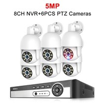 Misecu PTZ POE 카메라 시스템 사람 감지 스마트 자동 추적 NVR CCTV 야외 감시 세트 H.265 8CH 4K 5MP, 11 8CH NVR AND 6CAM 5MP_05 4T