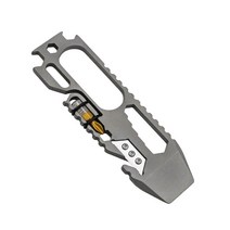 야외 다기능 edc 티타늄 합금 생존 도구 병따개 로프 커터 스크루 드라이버, 은