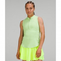 룰루레몬 티셔츠 탱크탑 프론트 집(Zip) 모크-넥 테니스 탱크 상의 - 스크림 그린 라이트 261686