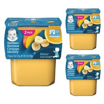 거버 어린이 과일퓨레 113g, 6개입, 바나나 + 오렌지 메들리