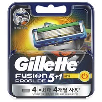 질레트 퓨전 프로글라이드 파워 면도날 4입, 1개