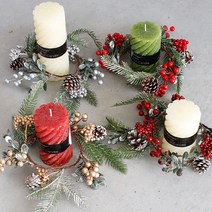 예쁜 크리스마스 캔들링 솔방울 열매장식 조화 리스, 상세페이지 참조