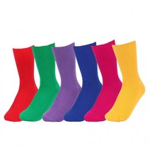 여성 비비드컬러 골지6종 장목 양말 선물 여친 긴목 컬러 패션 사계절 무지 롱삭스