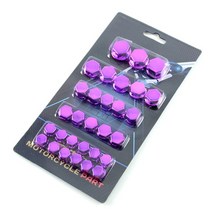 가와사키 호환 튜닝파츠 닌자 엔진 사이드 범퍼 30pcs 오토바이 수정 나사 너트 캡 커버 장식 부품 야마하 혼다 할리 스즈키 크롬 도금, 자주색
