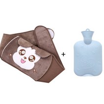 보온 물주머니 유단포 핫팩 온수 찜질팩 완화를 위한 플러시 허리 커버가 있는 병 가방, 원숭이 세트
