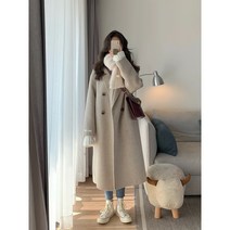 WHORU 모직 루즈핏 미디언 롱 스웨이드 울 트위드 핸드메이드 코트 폴리아 코트 내츄럴 1