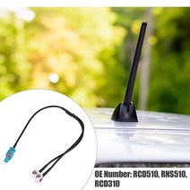 X AUTOHAUX 자동차 트럭 라디오 자동 안테나 타입 B 더블 소켓 RCD510 RNS510 RCD310 에어리얼 어댑터 커넥터 케이블 VW 스테레오 오디오 GPS 네비게이션