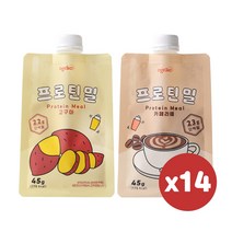 오그래 프로틴밀(45g) x 14팩(2주 세트) 고구마 카페라떼 단백질 쉐이크, 프로틴밀 카페라떼x14팩