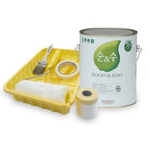 노루페인트 순앤순 친환경 수성 벽면 페인트 4L + 부자재 도구 세트, 화이트