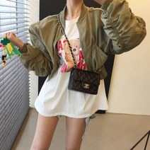 스타트 오버핏 셔링 야상 지퍼 투웨이 크롭 항공점퍼 (3color)