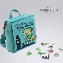 캐리에이트 면소재 플레이백 백팩 /미아방지끈+와펜 구성 /창의력놀이가방, 민트블루