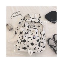 여성 백팩 암소 패턴 캔버스 가방 Bolsa