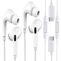 유선 USB C 헤드폰 타입 마이크 DAC 이어버드 포함 이어폰 (2팩) 삼성 갤럭시 S20 FE S21 울트라 노트10 엘지 구글 픽셀 원플러스 크롬북 아우디포노 볼륨 컨트롤 러