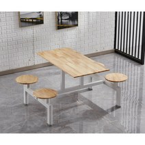 4인테이블 일체형 식탁 의자 4인용 회사 병원 휴게소 벤치, N