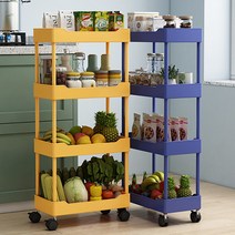 SNOYBAL 이동식트롤리 트롤리 이동식 트롤리 선반 욕실 선반 주방 선반, 흰색