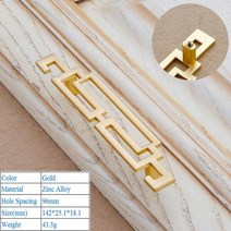 인테리어고가구 사방탁자 반닫이 거실장 한약장 앤틱 전통 중국 스타일 아연 합금 모조 구리 골드 가구 캐, 02 6909-96mm