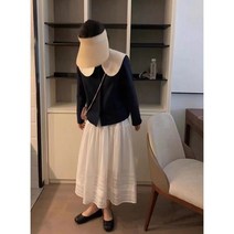 코카마니 여성 펀칭 레이스 밴딩 플레어 예쁜 롱 스커트 치마