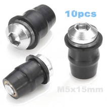 10 개/대 바이크 오토바이 M5 15mm 메트릭 고무 잘 너트 윈드 스크린 페어링 카울 양극 알루미늄 모토 나사 볼트, CHINA, Silver