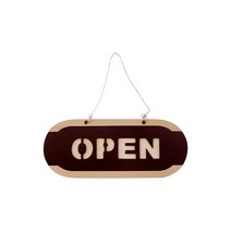 OPEN CLOSED 우드 나무문패 원목문패 218x90x10 1개입, 10개