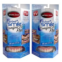 2팩 - Instant Smile 자연스러운 치아색 컴포트 핏 플렉스 심미보철 비니어 집에서 단 몇 분 만에 느낀 원래 치아처럼 편안한 기분에 미소가 번집니다! 수제 세공품