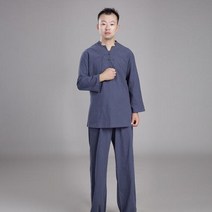 명상복 생활 수련 여성 남자 명상 다도 요가 의류, 색상5+L