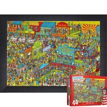 퍼즐피플 월리를찾아라 직소퍼즐, 월리를찾아라 황량한서부 1000P 액자포함(블랙), 퍼즐유액 포함, 1000p