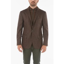 Corneliani ID 울 AND 캐시미어 HOULDSTOOTH 블레이져 위드 패치 826597 8813001 030